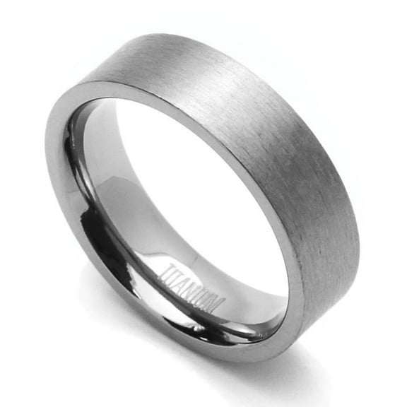 Men Women 6MM Comfort Fit Titanium Wedding Band Classic Flat Ring (Size 5 to 12)