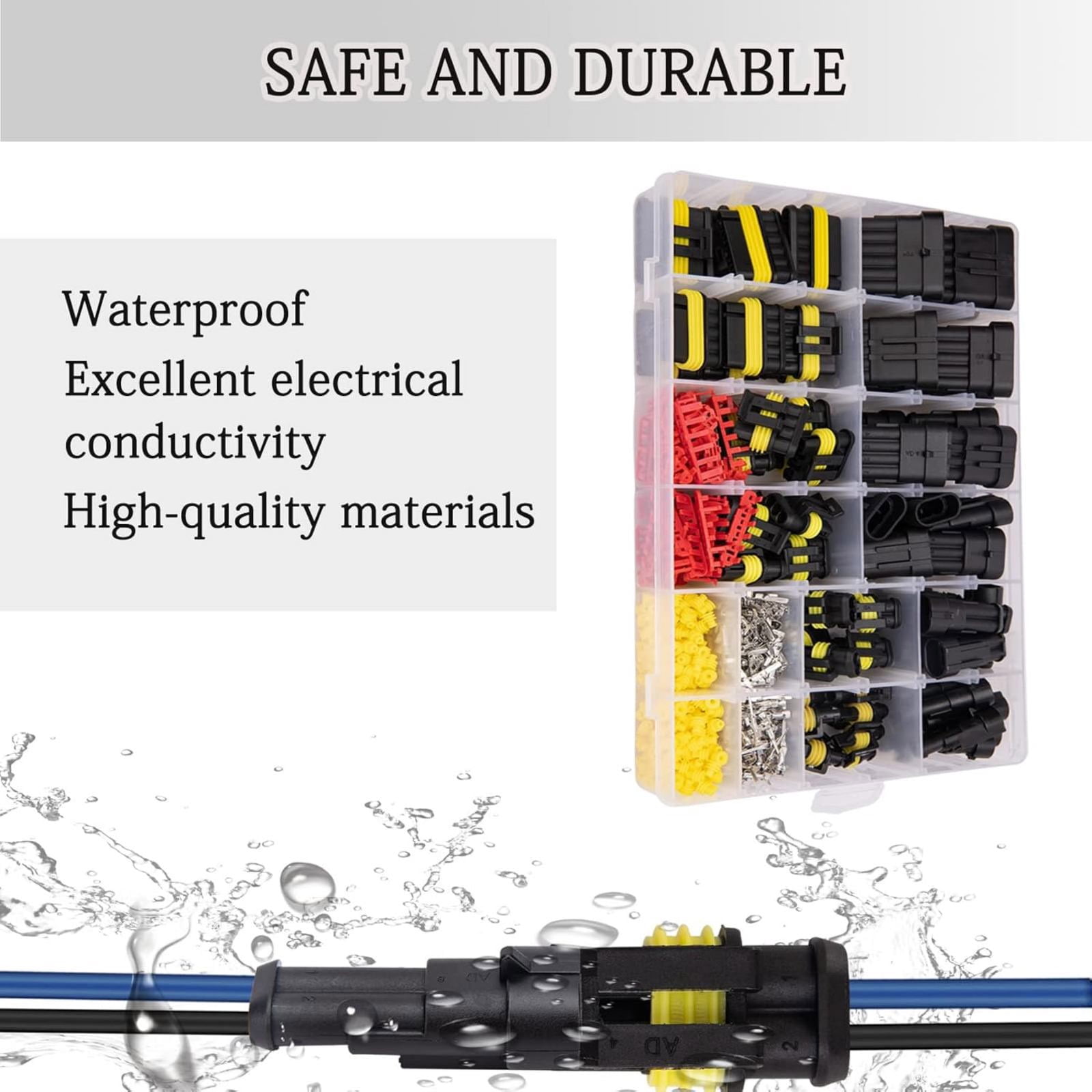 CSYANXING Waterproof Electrical Wire Connector Automotive Kit 708 Pcs 1-6 Pin 22-16 AWG Plugs Terminals Seals and Crimp Tool Set