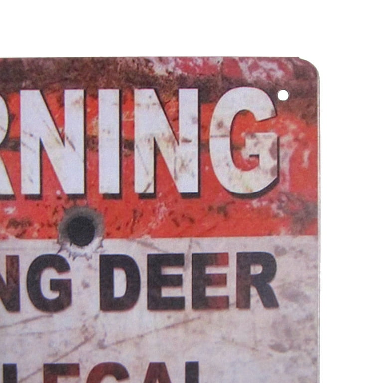 Baiting Deer Illegal Warning Funny Tin Sign Hunting Cabin Garage Bar Wall Decor Baiting Deer Illegal Warning Funny Tin Sign Hunting Cabin Garage Bar Wall Decor