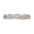 thumbnail image 4 of 14k White Gold Ring Wedding Band Diamond 0.126 ct Criss-Cross 1/8 carat Complete, 4 of 7