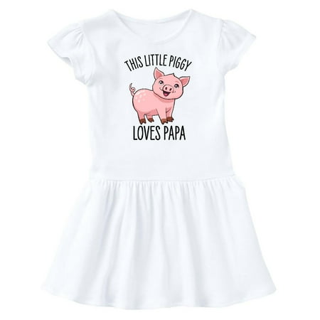 

Inktastic This Little Piggy Loves Papa- cute Gift Baby Girl Dress