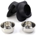 thumbnail image 5 of Pet Deluxe - Cuencos para perros de acero inoxidable sin derrames, alfombrilla de silicona antideslizante, juego de cuencos para comida y agua para perros, cuenco doble para perros, 5 of 5