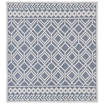 SAFAVIEH Martha Stewart Geometric Indoor/Outdoor Area Rug, Grey/Ivory, 6'7" x 6'7" Square