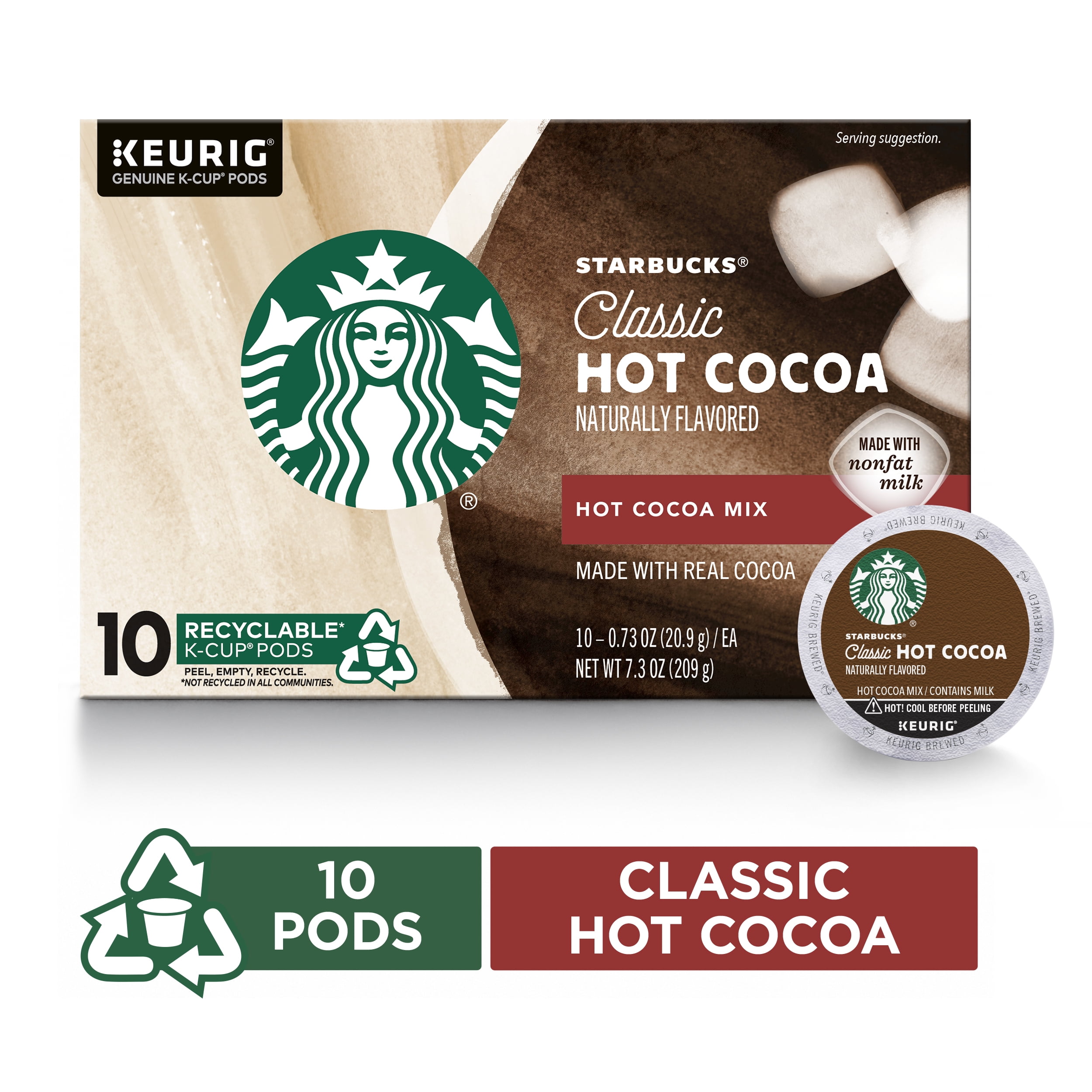 Starbucks Classic Hot Cocoa Single Serve Pods for Keurig Brewers, Box