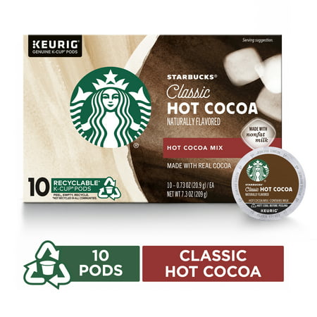 Starbucks Classic Hot Cocoa Single Serve Pods for Keurig Brewers, Box of 10 K-Cup