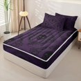 thumbnail image 2 of Homewish Boho Hipple Skull Zipper Full Size Comforter Sets with Fitted Sheet and 2 Pillowcases,Vintage Purple Damask Zipper Bedding Set,Halloween Gothic Bed Set,Black Reversible,4pcs, 2 of 8