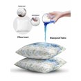 thumbnail image 6 of Outdoor Pillows Waterproof, Blue Spring Floral Throw Pillows with Inserts Included, Hydrangea Eucalyptus Leaves Botanical Vintage Indoor Outdoor Decorative Lumbar Pillow for Bed/Couch 18"x18", 2Pcs, 6 of 8