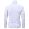 thumbnail image 3 of Dwelliawo White Turtle Neck Shirt Men Basic Slim Fit Sweater Turtleneck Shirts Long Sleeve Ribbed Sweater Pullover Winter Pullover Tops Knitted Sweaters L, 3 of 3