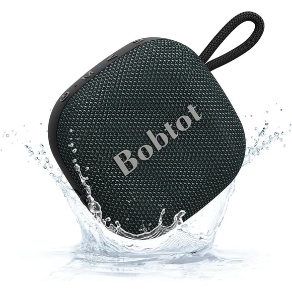 Bobtot Altavoz Portátil Inalámbrico BT, Mini Altavoces Imp. IPX7 con 16h de Reprod., Sonido Estéreo Pot., Micrófono Int., TWS, para hogar/exterior/fiesta/viaje/regalos