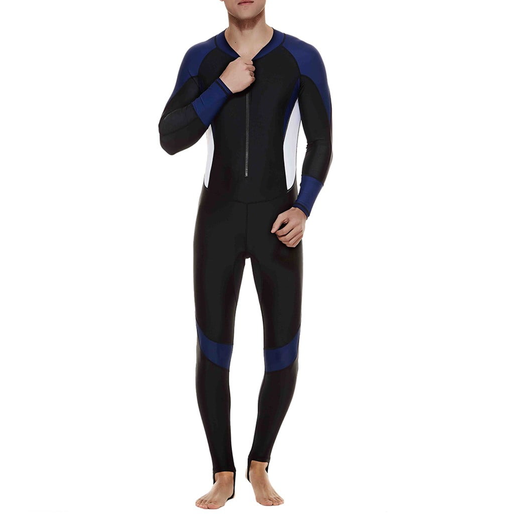 Mens Wetsuit, Stretch Full Body Diving Suit Front Zip Wetsuit for