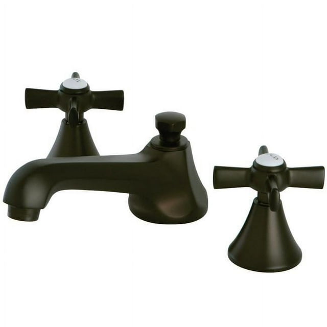 Kingston Brass KS4475ZX Robinet de Lavabo à Large Diffusion avec Poignée Croisée, Bronze Huilé