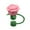 PK2, variant on Valentine's Day Silicone Straw Cover Reusable Rose Flower Straw Topper Elegant Cup Accessory for Women