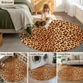 thumbnail image 6 of Round Rugs 5 Ft, Leopard Texture Print Non Slip Area Rugs for Kitchen Bedroom Entryway, Orange Yellow Retro Farmhouse Washable Carpet Runner Rug Floor Mats for Bedroom Home Decor, 6 of 9