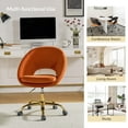 thumbnail image 5 of Velvet Swivel Rolling Home Office Chair Adjustable Desk Chair Orange, 5 of 9