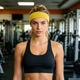 thumbnail image 6 of Stretchy Cotton Terry Sweat Wicking Sports Headbands Non Wide Knit Workout Hair Bands Moisture Absorbing Athletic Head Wraps for Running Cycling Yoga Gym Outdoor Exercise, 6 of 8