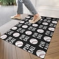 thumbnail image 4 of Black Play Ball Baseball Pattern Door Rugs,Washable Non Slip Door Mats Indoor,Decorative Door Mats,Entry Mat Indoor for Entrance,Bedroom,Kitchen,Bathroom,17"x30", 4 of 6