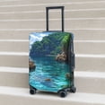 thumbnail image 6 of Hirioo Tropical Paradise Window View for Elasticity Suitcase Cover (No luggage Included) Durable Luggage Protector Fits 18-32 Inch Luggage-Large, 6 of 7