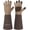 Brown, variant on Long Gardening Gloves for Men & Women, Cowhide Leather Rose Pruning Gloves- Breathable & Durable Gauntlet Glove (Small, Brown)