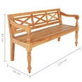 thumbnail image 4 of vidaXL Batavia Bench 123 cm Solid Mahogany Wood Light Brown, 4 of 4