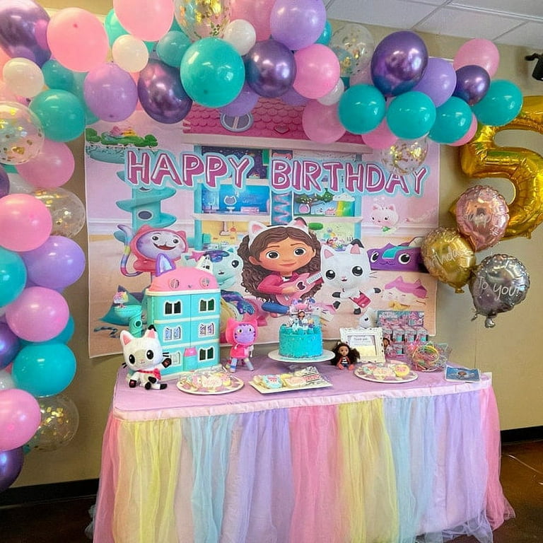 7x5ft Gabby house backdrop birthday party theme, big party decoration  backdrop, doll house, cute wall decorations