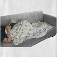 thumbnail image 6 of Star Soft Flannel Fleece Throw Blanket, Stars Pattern Illustration Creative Birthday Bachelorette Themed Print, Cozy Plush for Indoor and Outdoor Use, 50" x 70", Yellow and White, by Ambesonne, 6 of 6