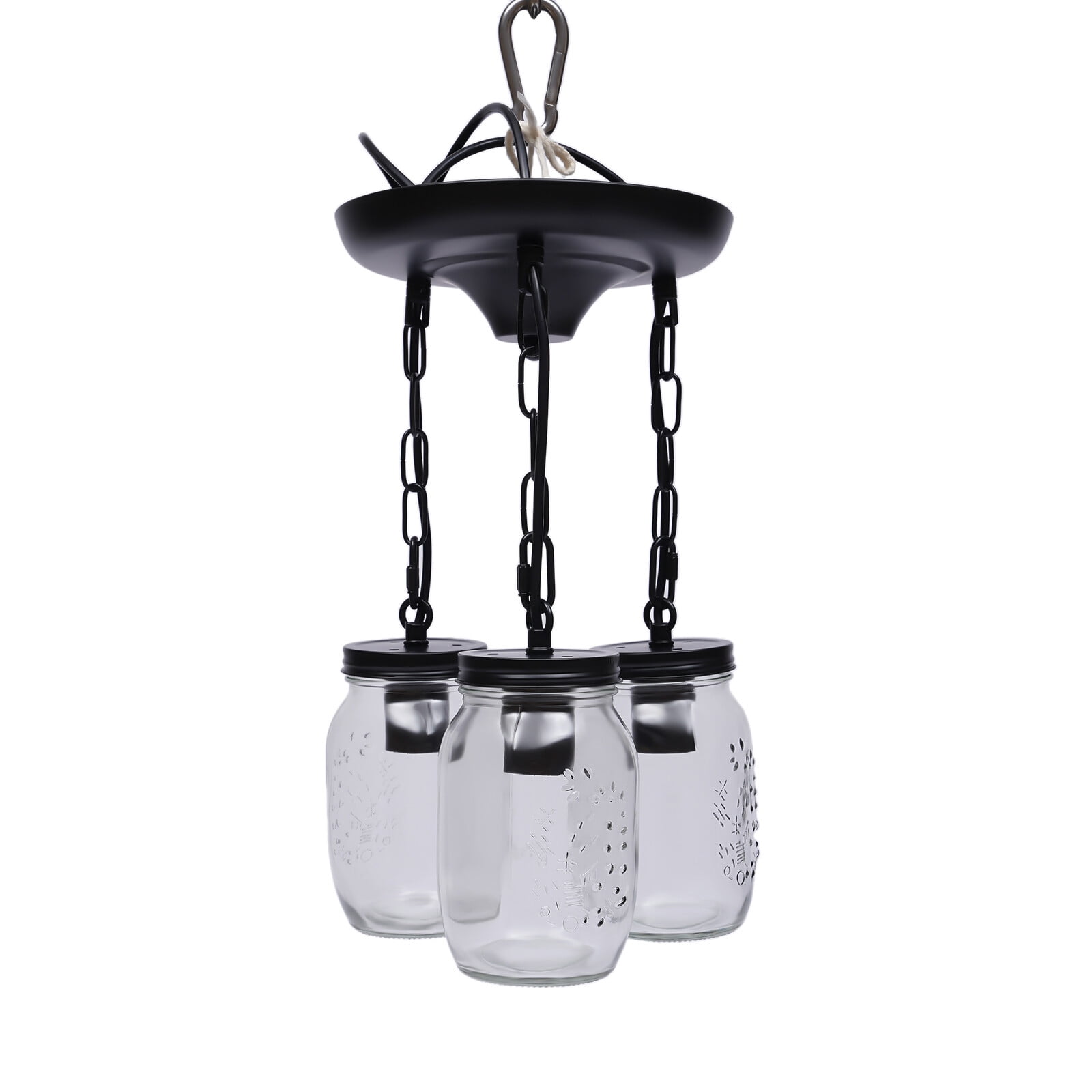 Mason Jar Kitchen Island Light, 3 Heads Pendant Light Fixture, Ceiling Chandelier for Liiving Room