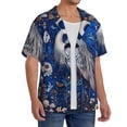 thumbnail image 4 of Fotbe Blue Heron Floral Garden print Short Sleeve Button Down Shirts for Men Casual Summer Beach Wrinkle Free Shirt-Medium, 4 of 7