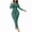 Green, variant on UAMVSH Workout Two Piece Outfits for Women Crew Neck Long Sleeve Slim Fit Top High Waist Yoga Legging Pants Sets Skinny Sweatsuits(LargeBlack)