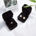thumbnail image 5 of Paquete de 10 cajas de anillo de terciopelo caja de pendientes caja de colgante de joyería de terciopelo negro para propuesta de ceremonia de boda, recuerdo del Día de San Valentín, 5 of 5