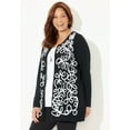 thumbnail image 3 of Catherines Women's Plus Size Zip-Front Embroidered Cardigan, 3 of 4