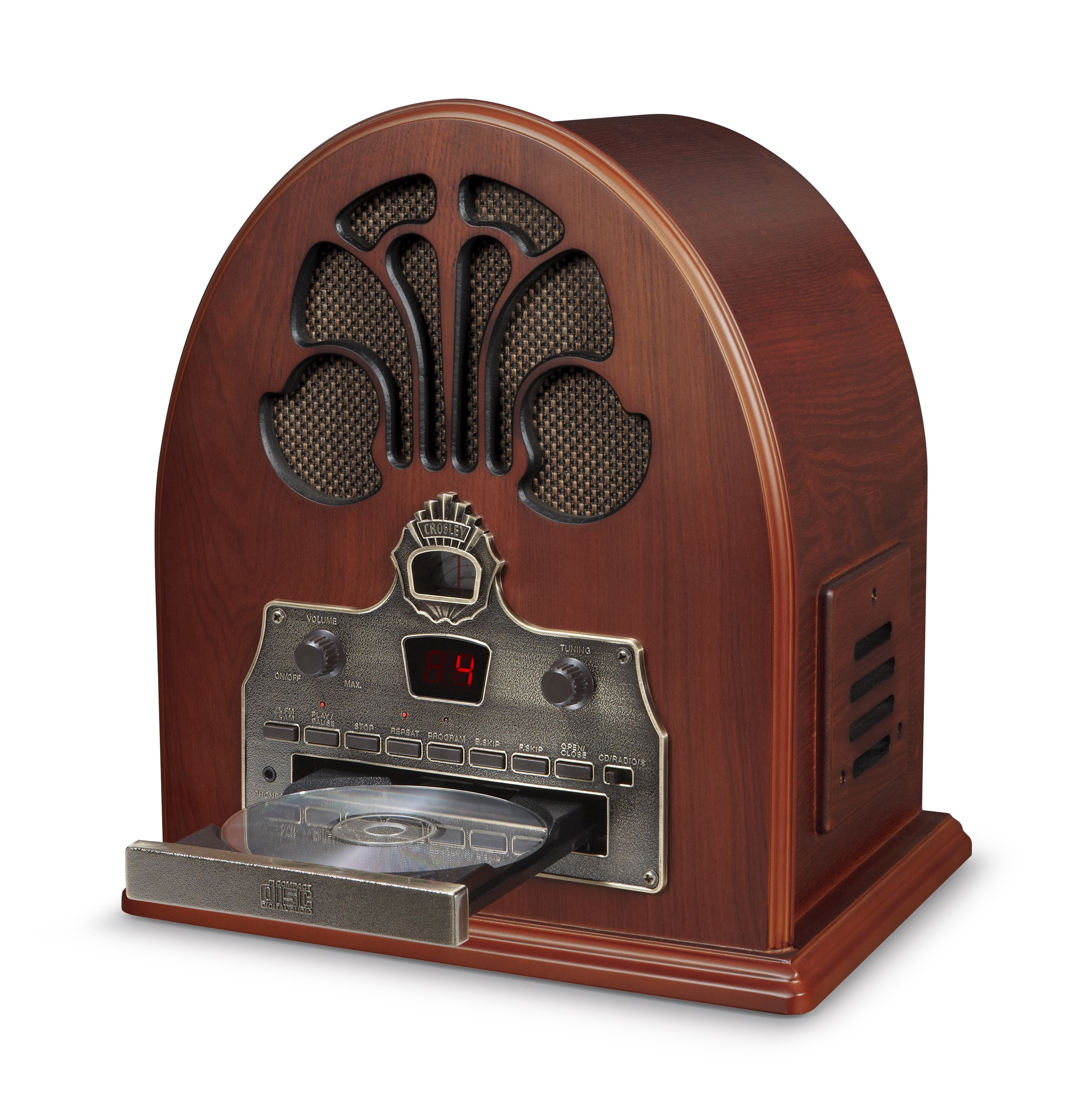 Crosley Cathedral Radio CD Player with Bluetooth & AM/FM, AC-Powered Tabletop Radio CR32D-PA