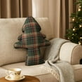 thumbnail image 2 of Fennco Styles Plaid Christmas Tree Decorative Filled Throw Pillow 18" W x 24" L - Green Tartan Holiday Accent Novelty Pillow for Home, Couch, Bedroom, Living Room and Office Décor, 2 of 4