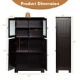 thumbnail image 4 of Giantex Bathroom Storage Cabinet w/Adjustable Shelf, Freestanding Wooden Floor Anti-toppling Device, Pantry Tempered Glass Doors for Kitchen Dining Room & Livingroom, 4 of 8