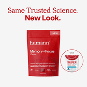Humann Memory and Focus Chews, Brain Supplement for Mental Alertness with Beet Root Powder, Clinically Studied Nootropics, Resveratrol Plus Beet Root Powder, Blueberry Pomegranate Flavor, 30 Count