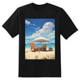 thumbnail image 2 of Plus Size Shirt for Women Black Tops for Women Short Sleeves Shirt for Women Seaside (53) T Shirt Crewneck Shirt for Women XL, 2 of 5