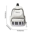 thumbnail image 2 of HUISZJ Polka Dot School Backpack, Large Capacity School Bag with Star Pendant, Portable Laptop Backpack for Students College Travel (White), 2 of 10