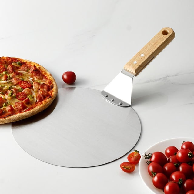 Cáscara de acero inoxidable de cocina con mango de madera para horno, herramientas para hornear pizza para hornear , repostería Macarena cáscara de pizza