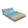 thumbnail image 2 of Ambesonne Landscape Fitted Sheet & Pillow Sham Set, Calm Beach Hot Sun, Full, Cream Turquoise, 2 of 2