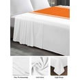 thumbnail image 5 of King Size Flat Sheet Only, Orange Solid Color Texture Soft Brushed Microfiber Bed Sheets, Simple Orange Stripes Hotel Quality Breathable Bedding Top Sheet, Easy Care, 105"x98", 5 of 9