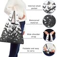 thumbnail image 5 of 5 Pack Foldable Shopping Bag,Halloween Bat Swarm Pattern Reusable Grocery Bags with Pockets,Large Reusable Tote Bags with Handles Waterproof & Lightweight, 5 of 6