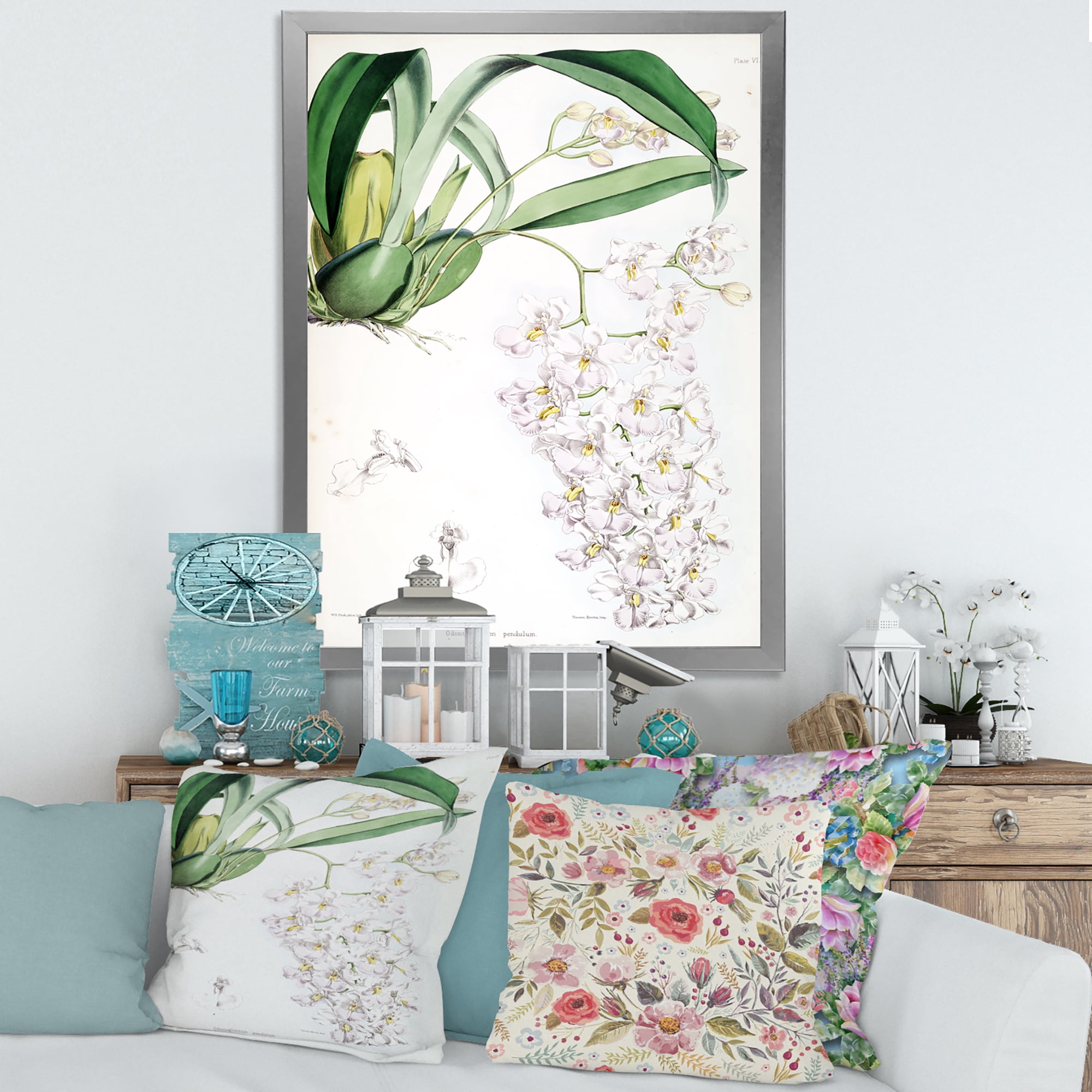 Designart 'Ancient White Orchid II' Traditional Framed Art Print
