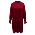 thumbnail image 4 of Women's Velvet Cocktail Mini Dresses Fall Winter Mock Neck Long Sleeve A-Line Homecoming Dress Elegant Loose Pleated Party Club Dress, 4 of 5