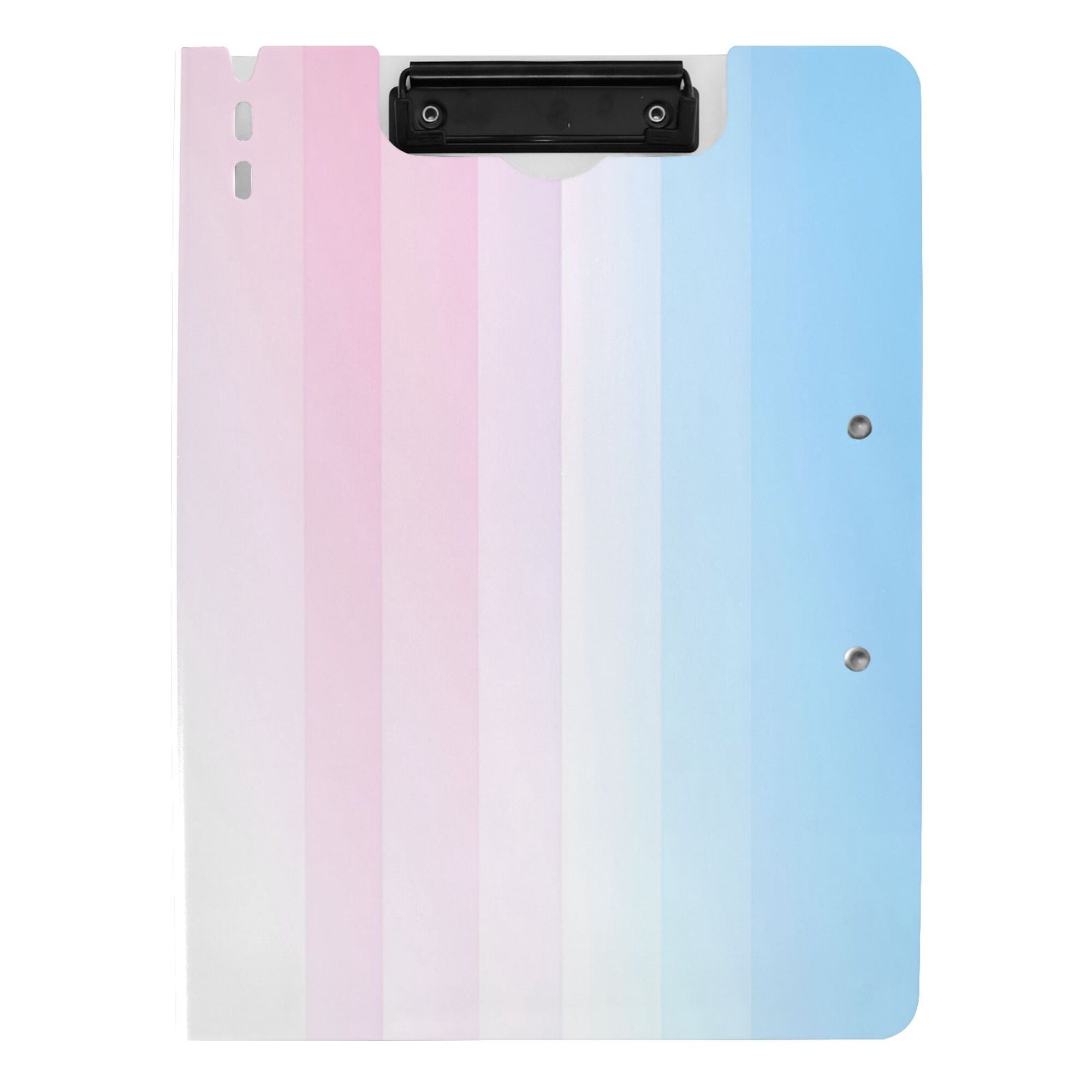 FORMRS A4 Clipboard Folder with Pen Holder Horizontal Foldable School Office Binder, Light Blue Stripes