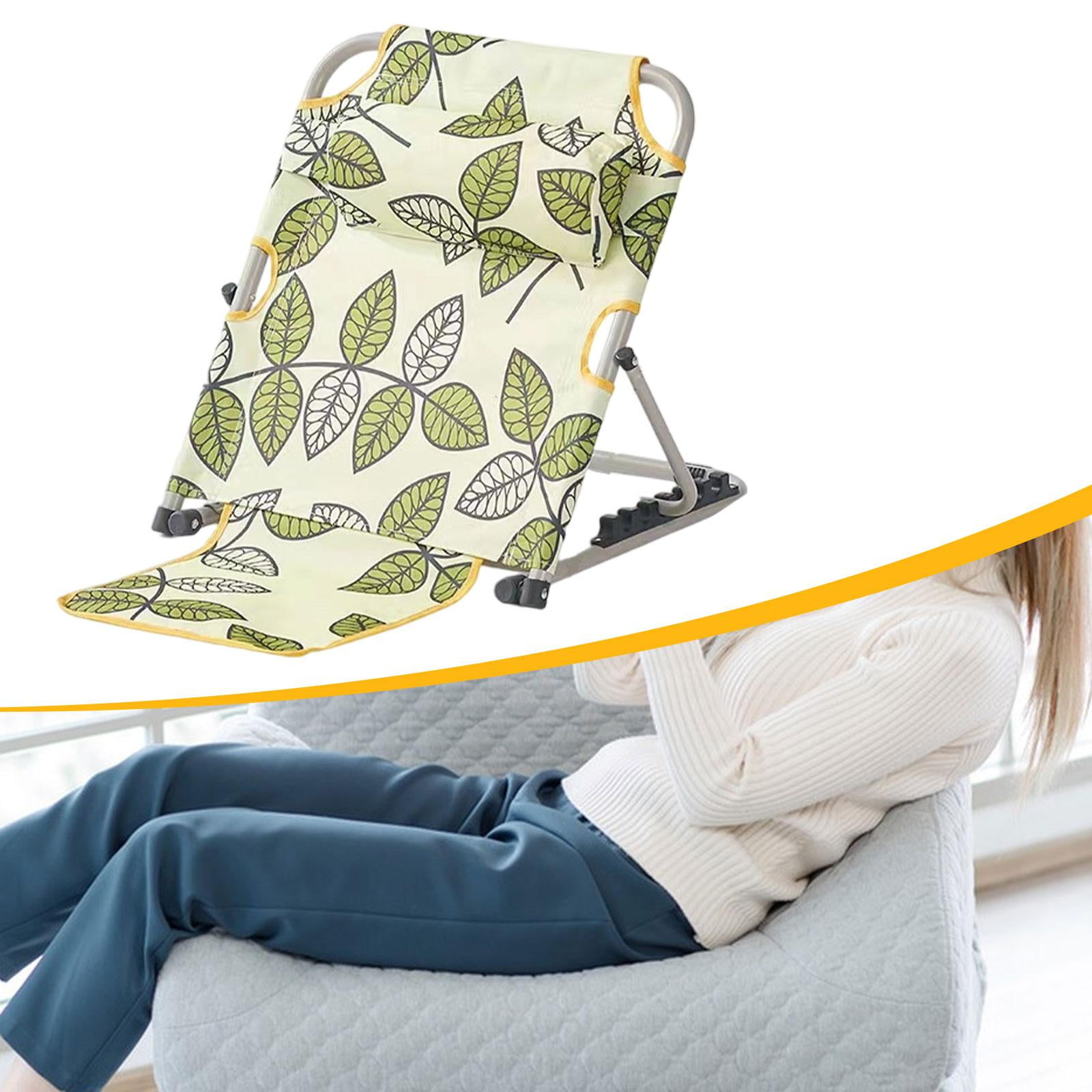 CarpNettore Bed Backrest Adjustable Change Angle Foldable Chair for Seating Read Resting Green Leaves