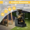 thumbnail image 4 of Magic Union Outdoor Water Fountain, 4-Tier Cascading Rock Bowls Waterfall Fountains w/LED Lights for Garden Yard Decor, Indoor Floor-Standing Resin Water Feature for Patio Deck Porch and Home, 4 of 8