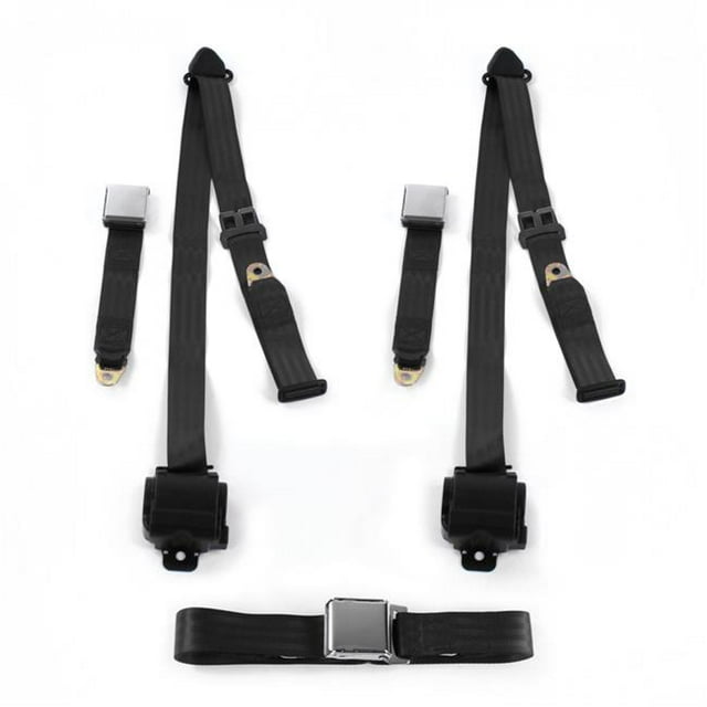 Ford Thunderbird 1977-1979 Avion 3 Points Noir Rétractable Ceinture de Sécurité Kit - 3 Ceintures