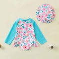 thumbnail image 4 of Sombreros de Verano para Niñas con Traje de Baño Unido Impreso de Dos Piezas, Diseño con Cremallera para Playa Y Piscina, de 6 Meses a 3 Años, 4 of 8