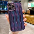 thumbnail image 5 of Water Ripple Pattern Case for iPhone 13 Pro Soft TPU Shockproof Camera Protective Back Cover for Women Girl Curly Wave Frame Phone Case for iPhone 13 Pro 6.1 Inch Purple, 5 of 14