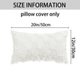 thumbnail image 5 of REGALWOVEN Set of 2 Solid Color Cut Flower Checkered Throw Pillow Covers Soft Cozy Neutral Decorative Cushion Covers for Sofa Home Decor White 12" x 20", 5 of 6