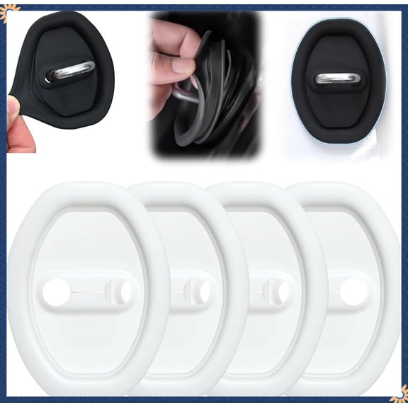 Universal Car Silicone Door Latch Protective Cover, Easy Install Car Decorations, Protects Door Latches for All Vehicles (White, 4pcs)